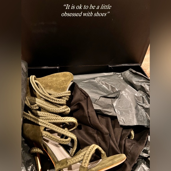 Brand New Monika Chiang Cosima Army Green Suede Sandals EU 38.5 U.S. 8 - Picture 2 of 8